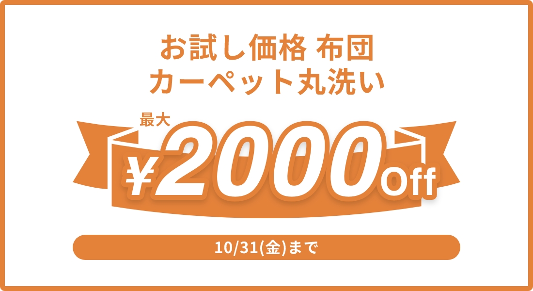 お試し価格 布団 カーペット丸洗い 最大2,000円Off！ 7/31(木)まで
